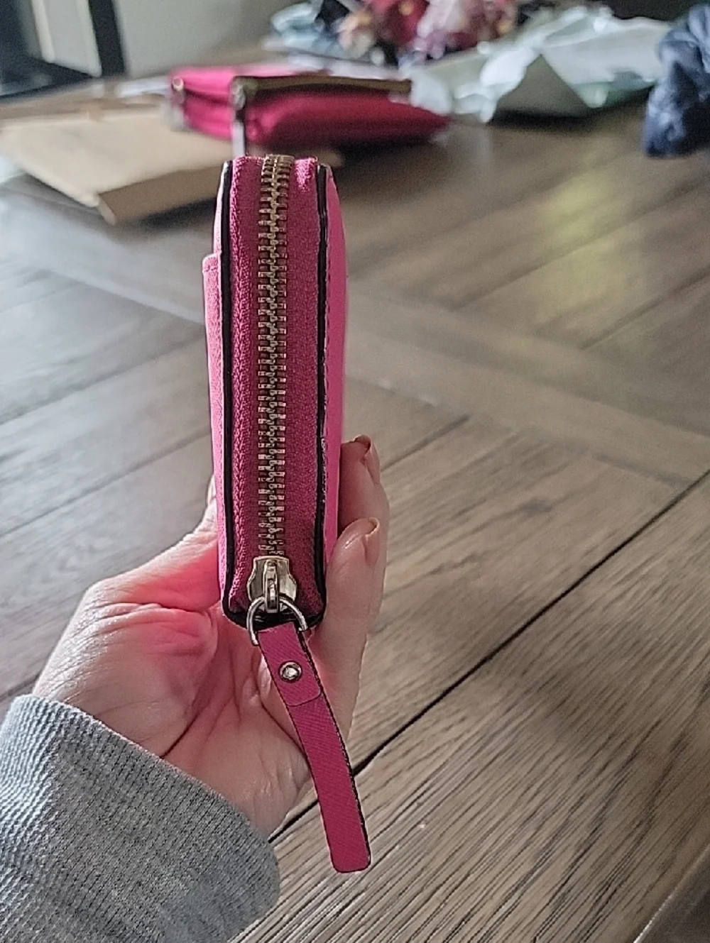 kate spade Fuchsia Zip-Around Wristlet Wallet